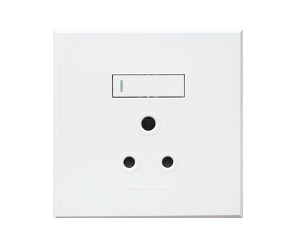 VETI3 - SINGLE SSO 1 X 16A RSA VERTICLE 4X4 (COMPLETE) WHITE