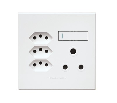 VETI 3 - COMBO SSO 1 X 16A RSA + 3 X 16A V-SLIM 4X4 (COMPLETE) WHITE 3V25W