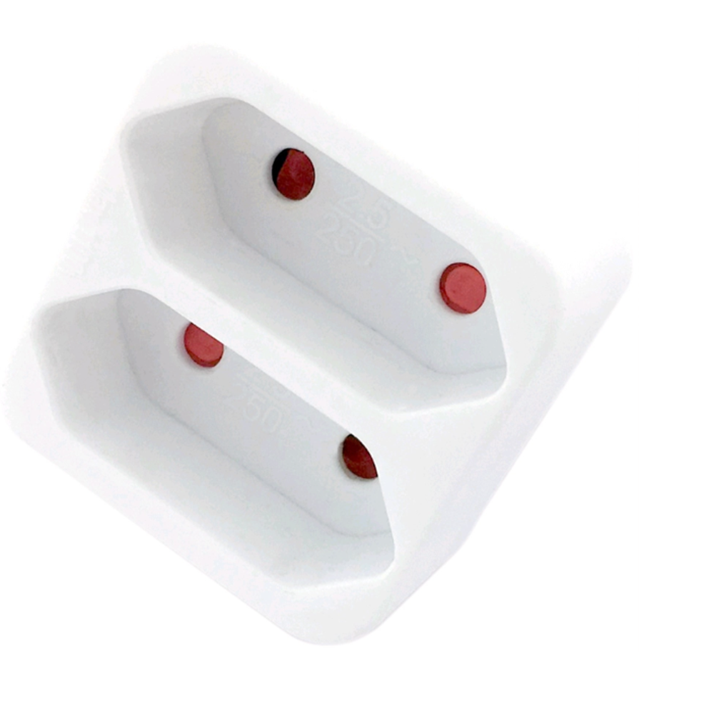 WALL PLUG ADAPTOR EUROMATE TWIN V-SLIM 2 X 6A RSA V-SLIM