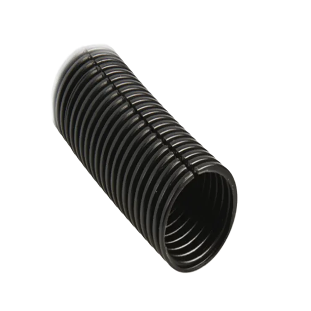 BLACK 7MM ID / 10MM OD SLIT PP CONVOLUTED TUBING (PER METER)