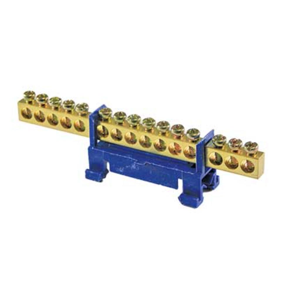 75A 15-WAY DIN MOUNT TERMINAL STRIP BLUE