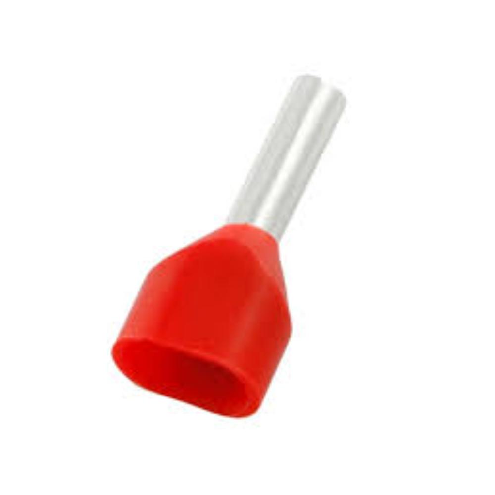 CAB INSULATED BOOTLACE FERRULE TWIN 2X1.0MM RED