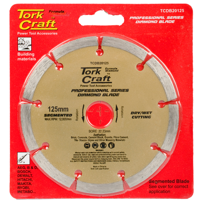 T/CRAFT- 125mm DIAMOND CUTTING DISC/BLADE (MULTI-USE) (DRY/WET-CUT) (TCDB20125)